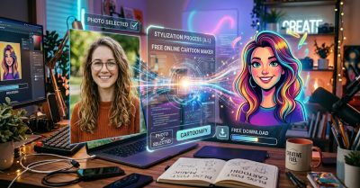 anime style cartoon avatar created from user photo